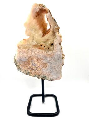 Brazilian Pink Amethyst Crystal Slab Specimen- mounted on display stand